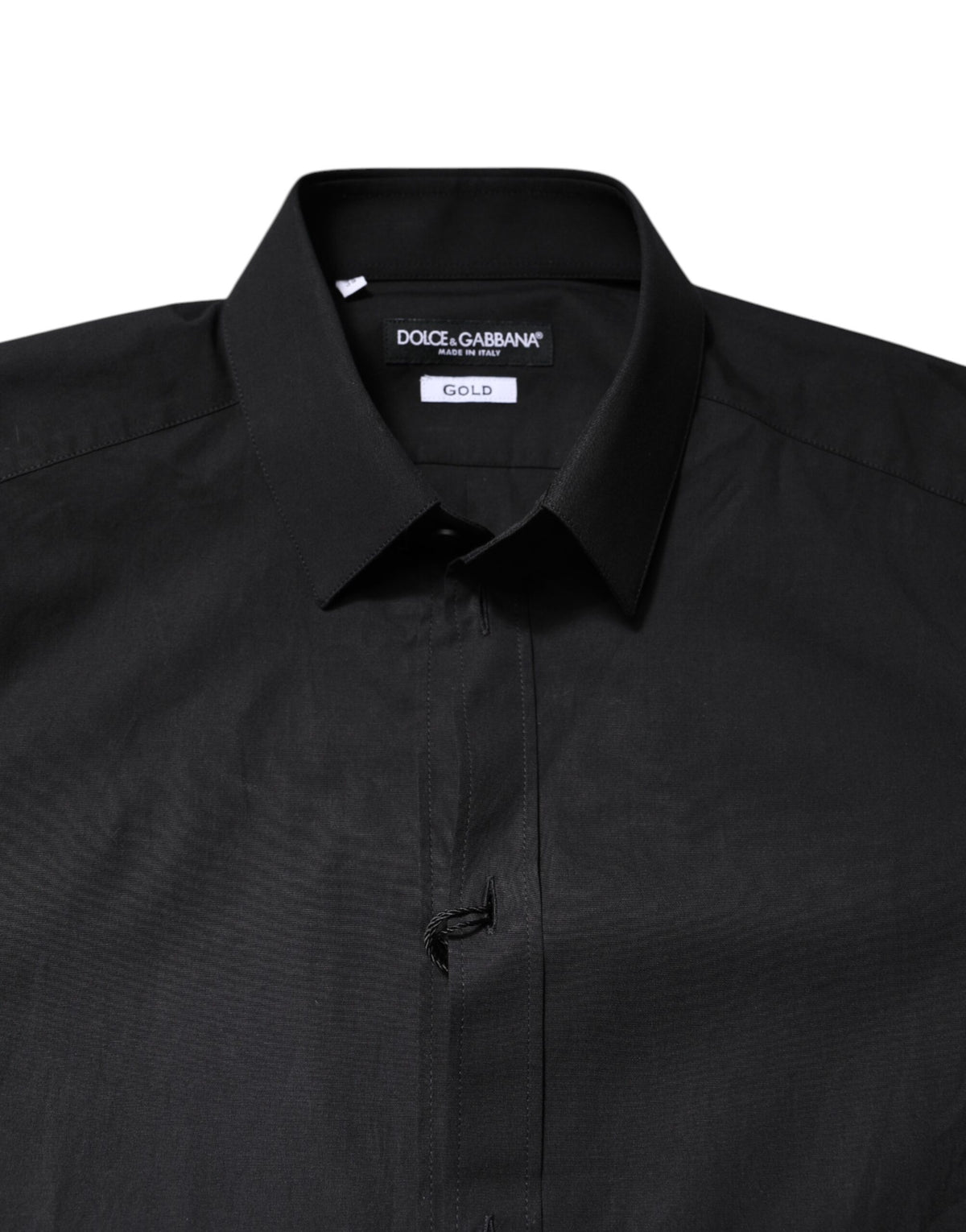 Dolce & Gabbana Men's Slim Long-Sleeve Stretch Cotton Dress Shirt - Black Gold