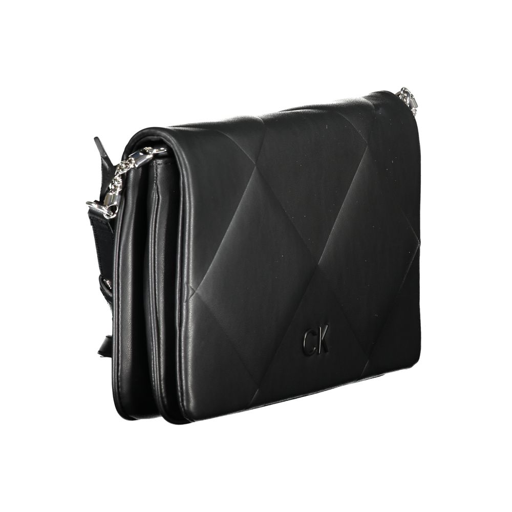 Calvin Klein Black Quilted Faux Leather Shoulder Handbag