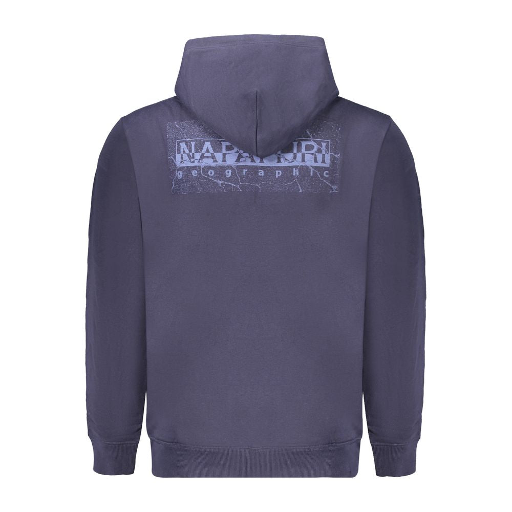 Hooded Sweatshirt Hoodie by Napapijri for men in cotton blue & print showcases a city-ready silhouette, artfully detailed with a signature and for a city-ready finish.