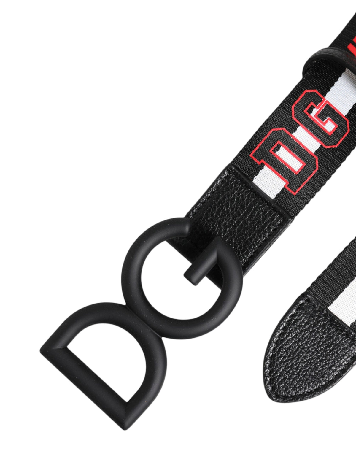 Dolce & Gabbana Brass Leather Polyester & Metal Belt - Black Print