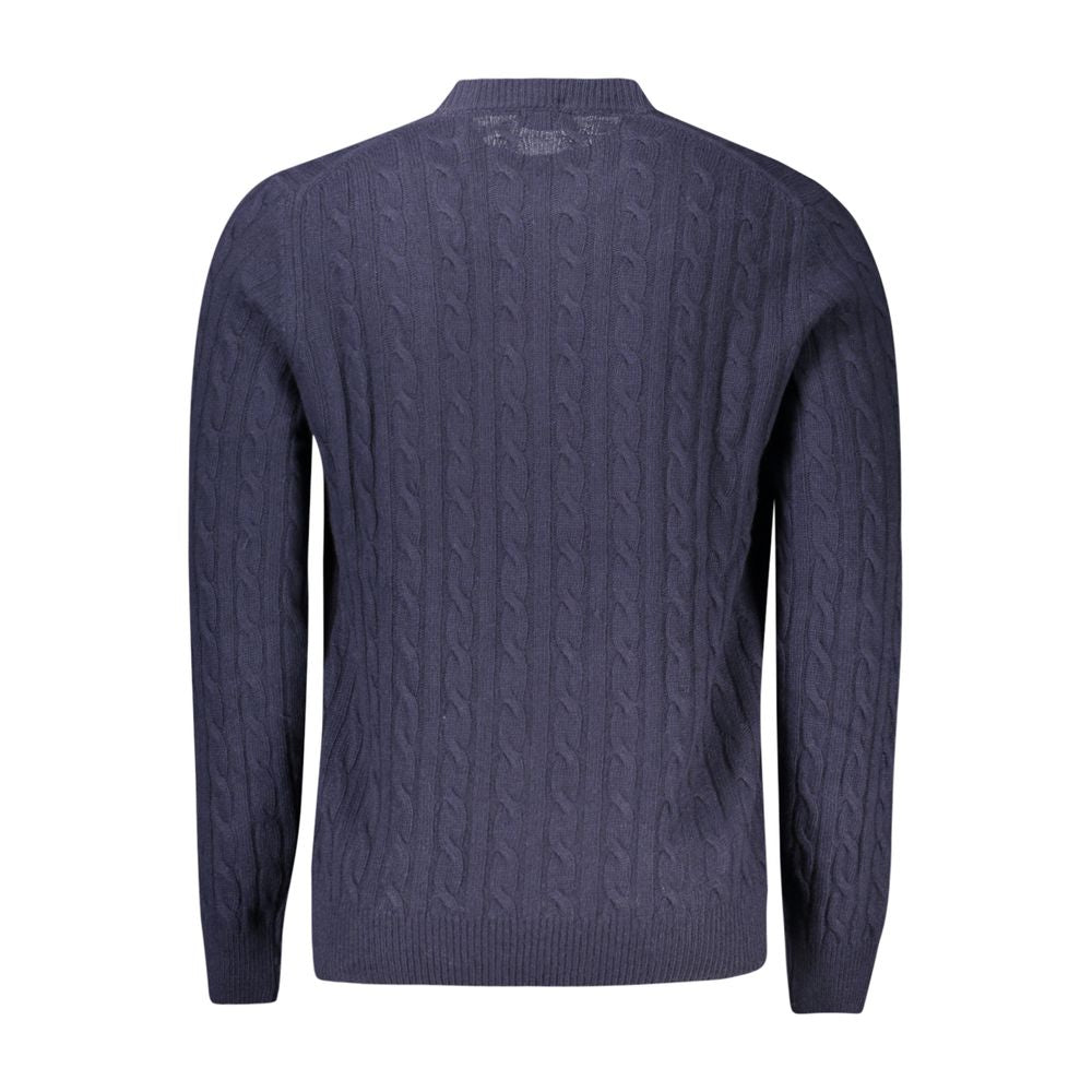 Sweatshirt by North Sails for men in cashmere viscose black & blue showcases a slouchy chic silhouette, artfully detailed with a slouchy chic and for a slouchy chic finish.