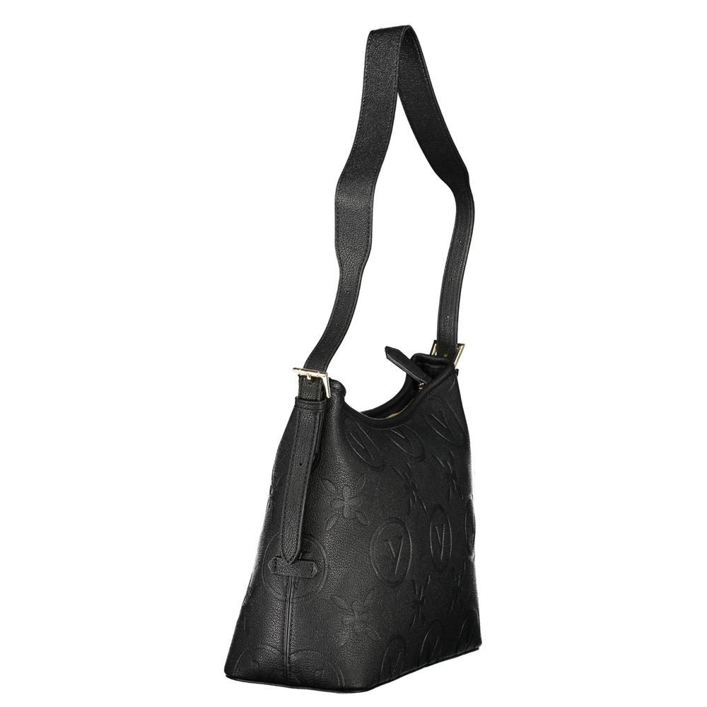 This Shoulder Handbag by Mario Valentino for women in polyethylene and black presents a sculptural silhouette featuring a secure zipper, ample internal-pockets, and versatile shoulder-strap & adjustable-strap for a sculptural finish.