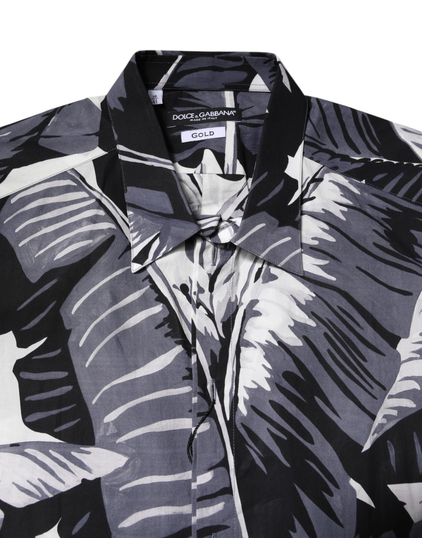 Dolce & Gabbana Multicolor GOLD Cotton Banana Leaf Print Shirt