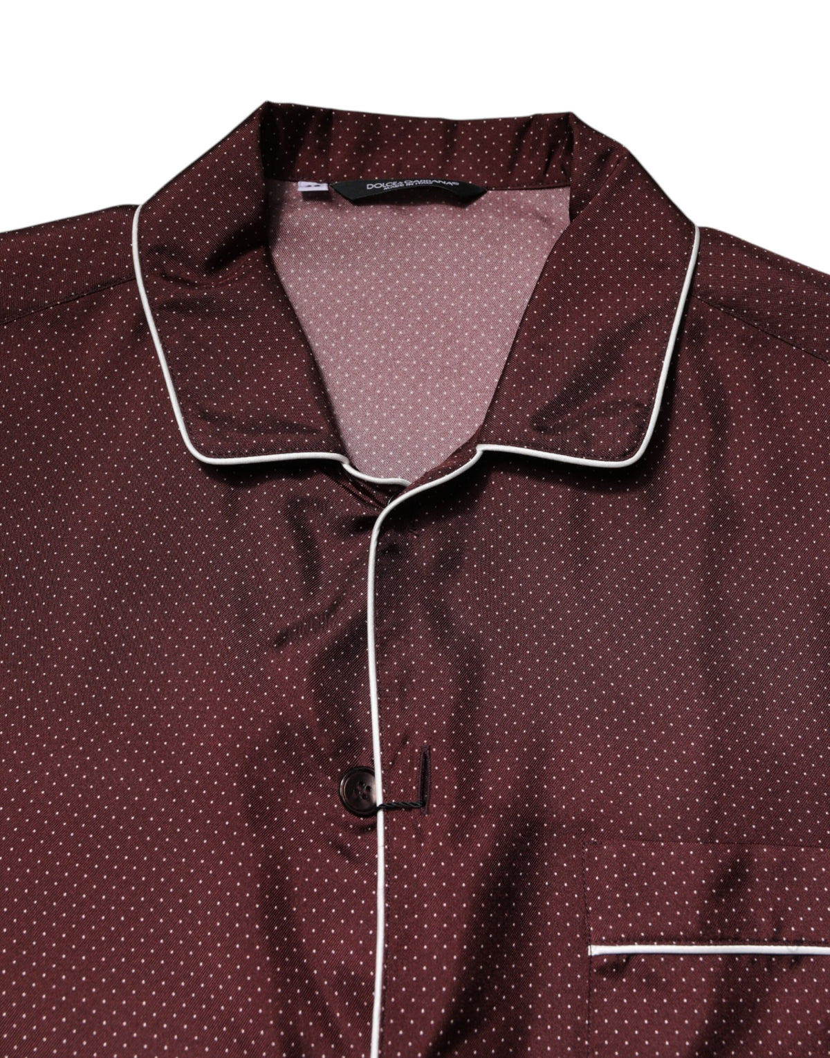 Dolce & Gabbana Men's Regular Fit Long-Sleeve Silk Shirt - Burgundy