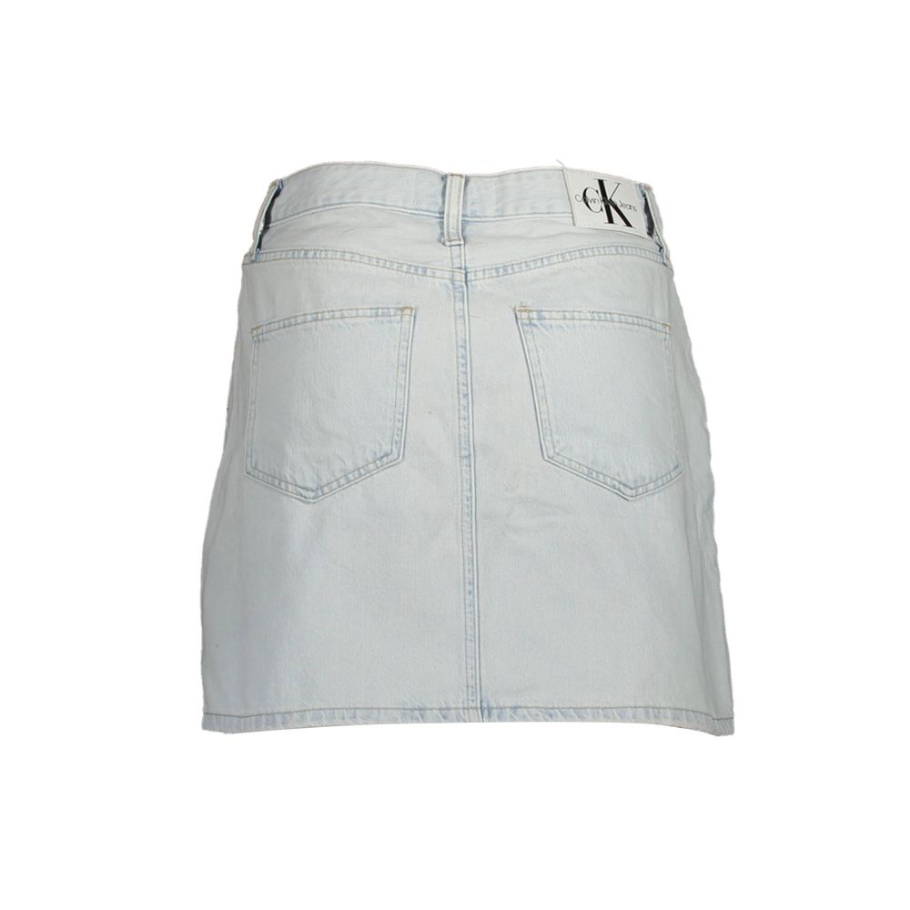 Calvin Klein Women's Denim Cotton Skirt - Light Blue