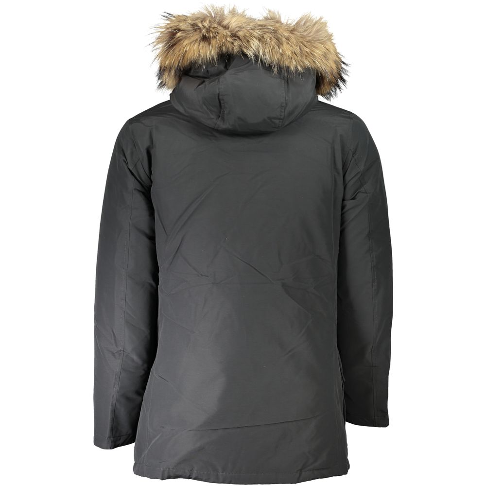 Woolrich Men's Cotton & Fur Hooded Jacket - Gray