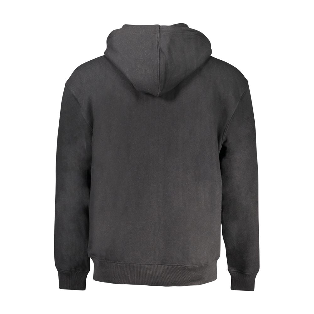 Hooded Sweatshirt Hoodie by Guess Jeans for men in cotton polyester black & print showcases a city-ready silhouette, artfully detailed with a signature and for a city-ready finish.