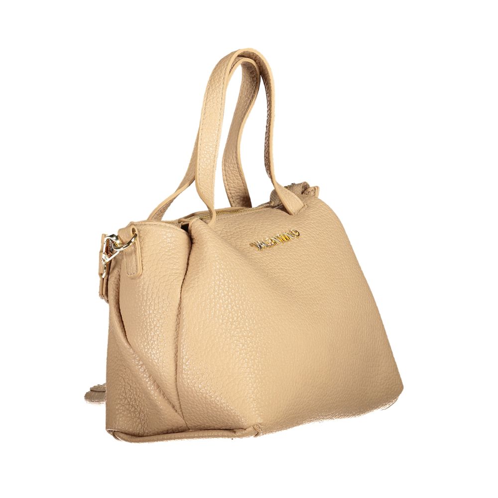 Handbag by Mario Valentino for women in polyethylene beige features a ornamental silhouette, showcasing a secure zipper, ample internal-pockets, and ornamental shoulder-strap, adjustable-strap, detachable-strap & handle for a sophisticated look.