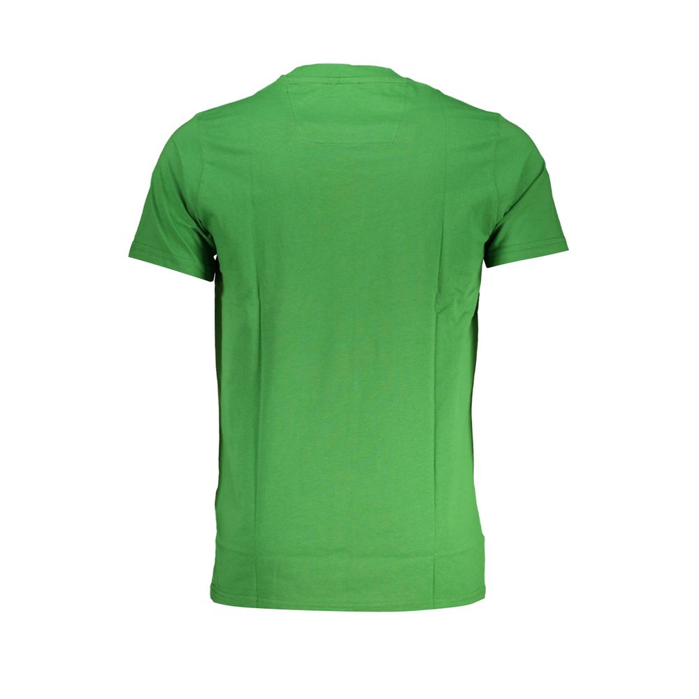 T-Shirt by Cavalli Class for men in cotton green & print features a plush silhouette, showcasing a sophisticated crew neckline and for a truly plush finish.