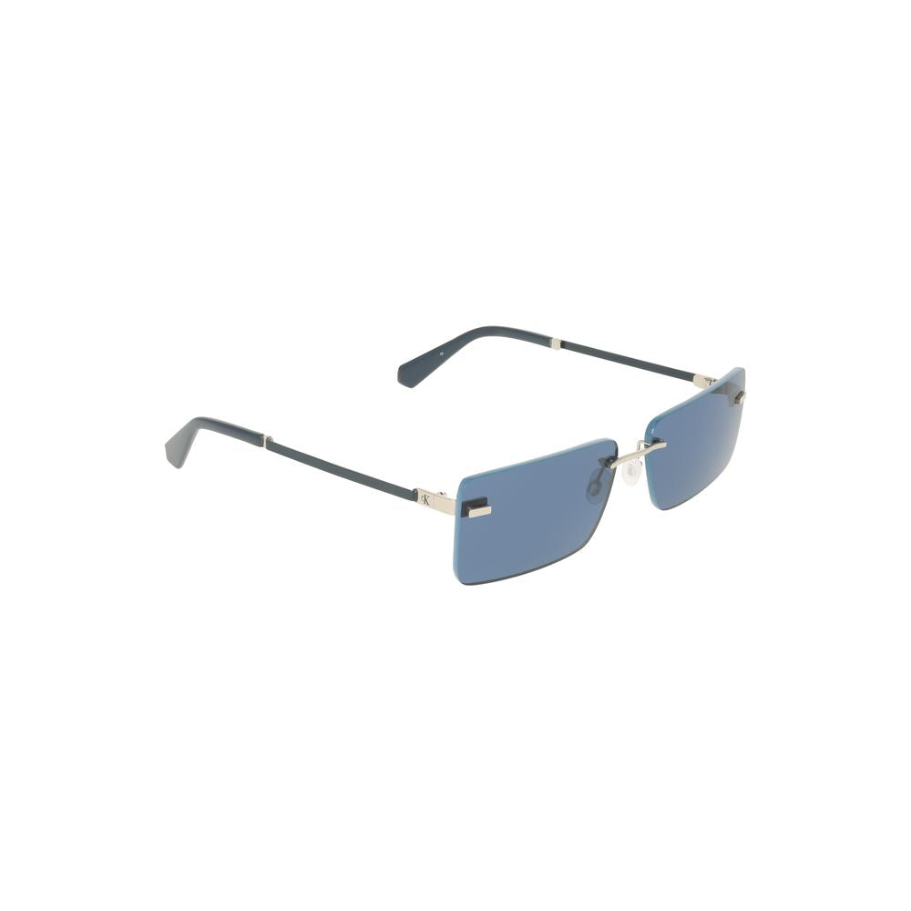 Sunglasses by Calvin Klein for women in metal and blue & signature featuring an opulent with a sophisticated blue coloured frame finish and high-performance .