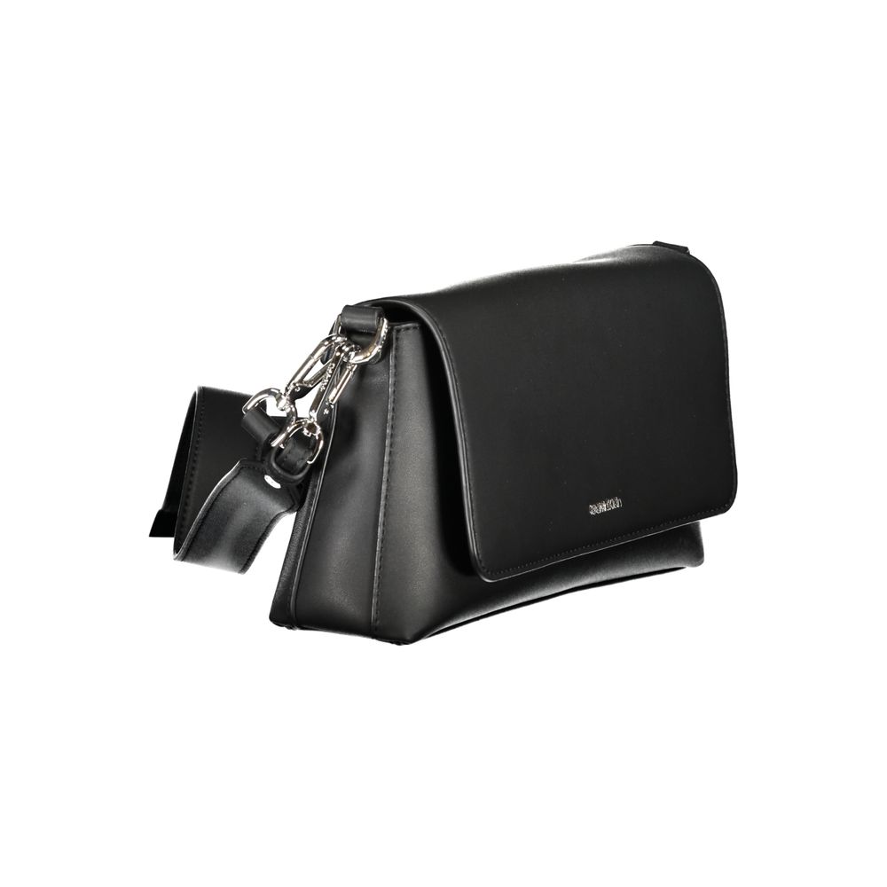 Calvin Klein Polyester Faux Leather 2-in-1 Shoulder & Crossbody Convertible Handbag - Black