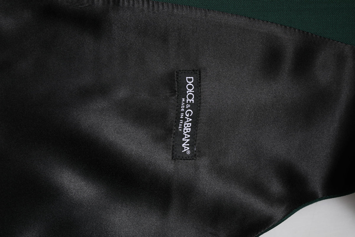 Dolce & Gabbana Men's Single Breasted Virgin Wool & Silk Vest - Green
