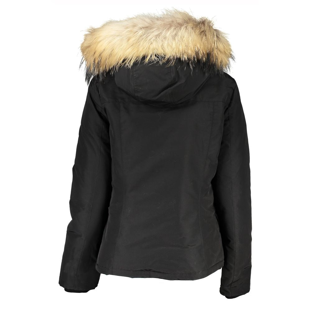 Woolrich Women's Cotton & Fur Hooded Jacket - Black