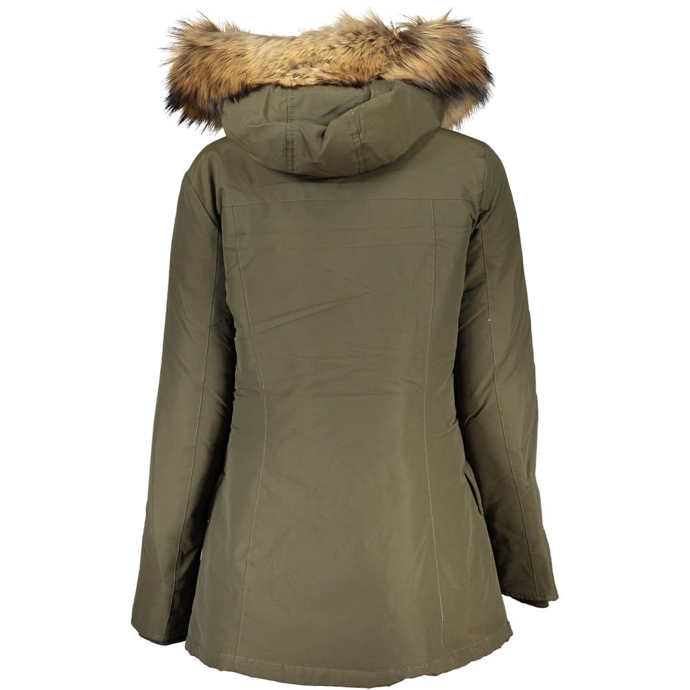 Woolrich Women's Cotton & Fur Hooded Jacket - Green
