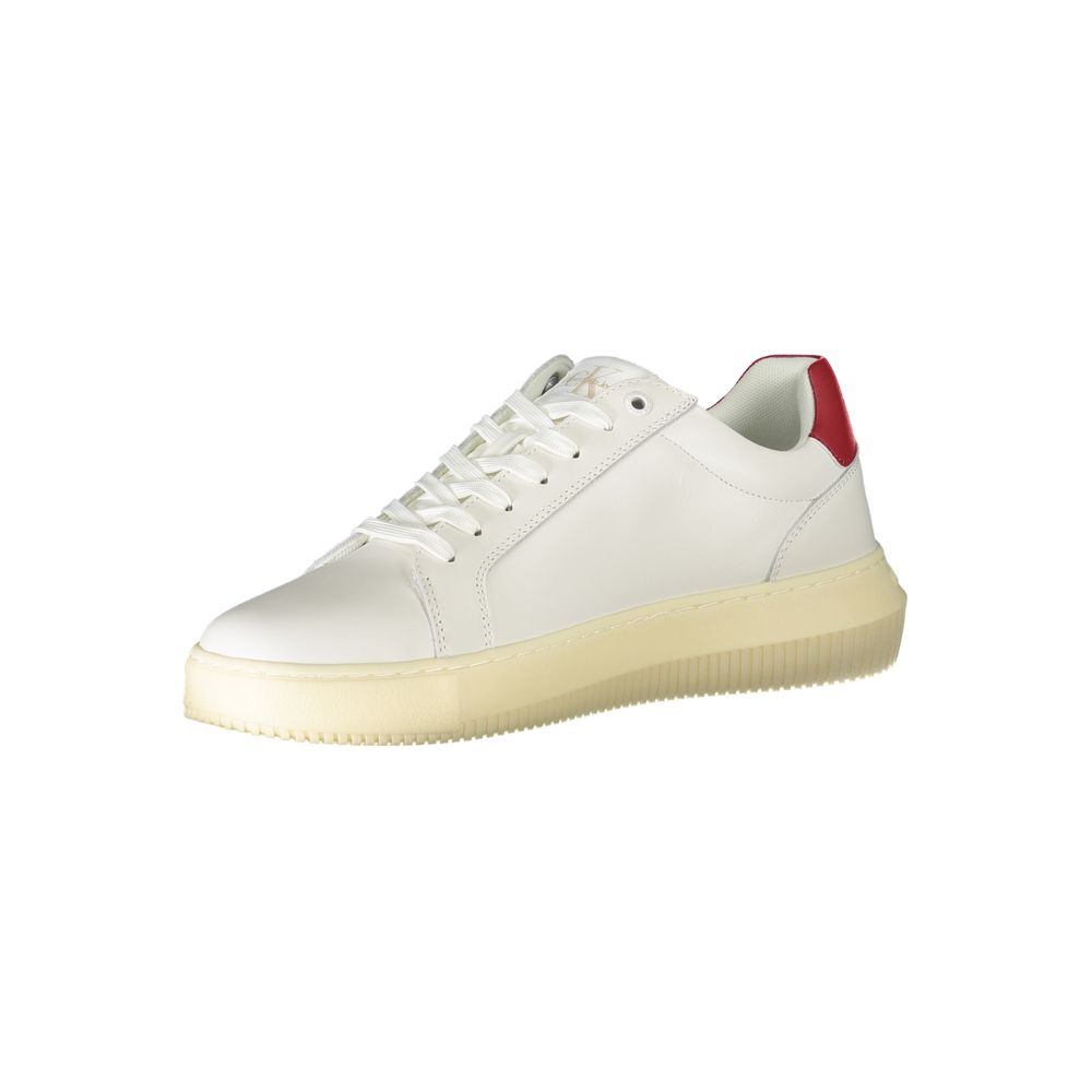 Sneakers by Calvin Klein for men in polyester white & print presents a sumptuous silhouette as Men's Fashion Polyester Sneakers, expertly defined by a sumptuous fashion style for a sumptuous, high-fashion look.