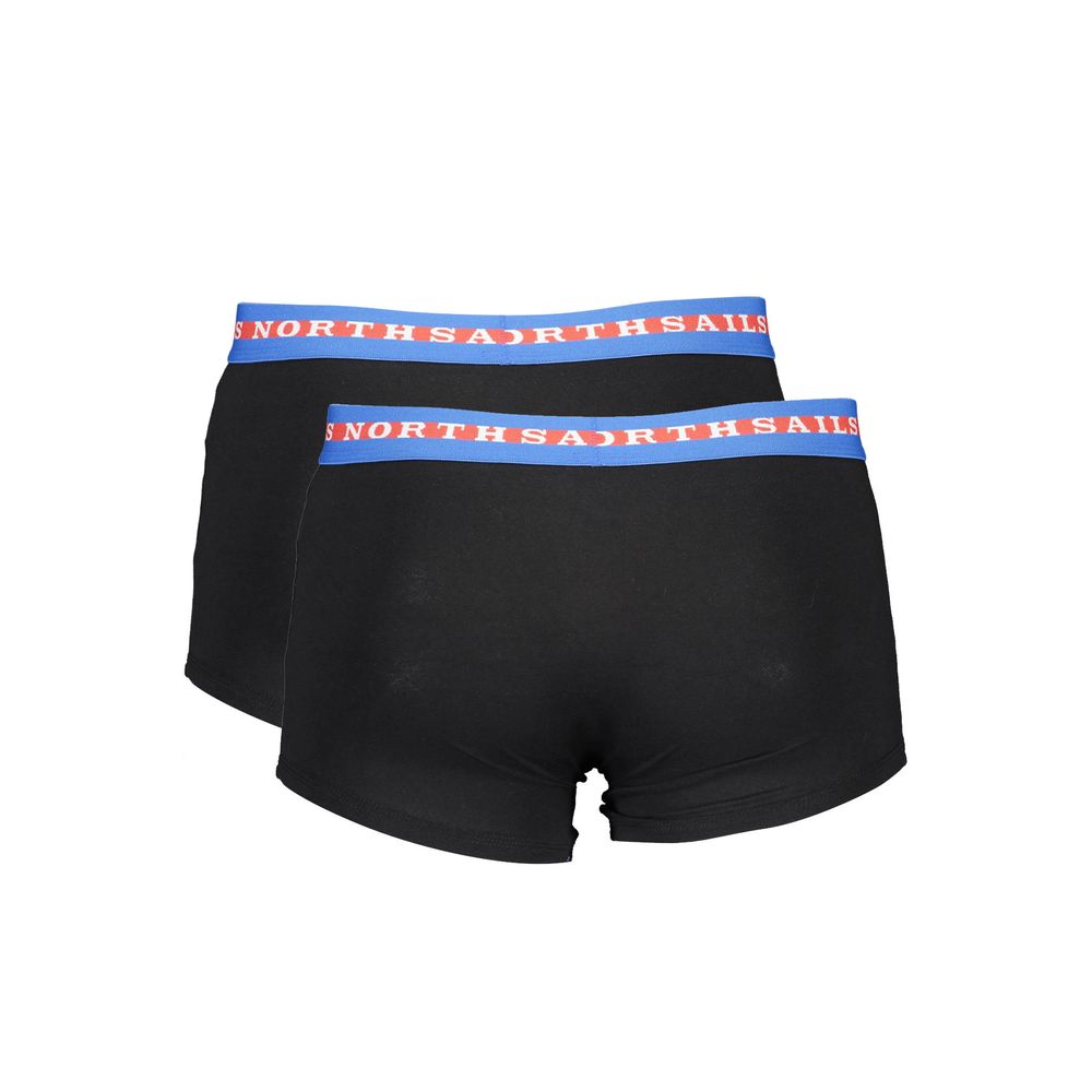 North Sails Men's Stretch Cotton Underwear Boxer Briefs - Black