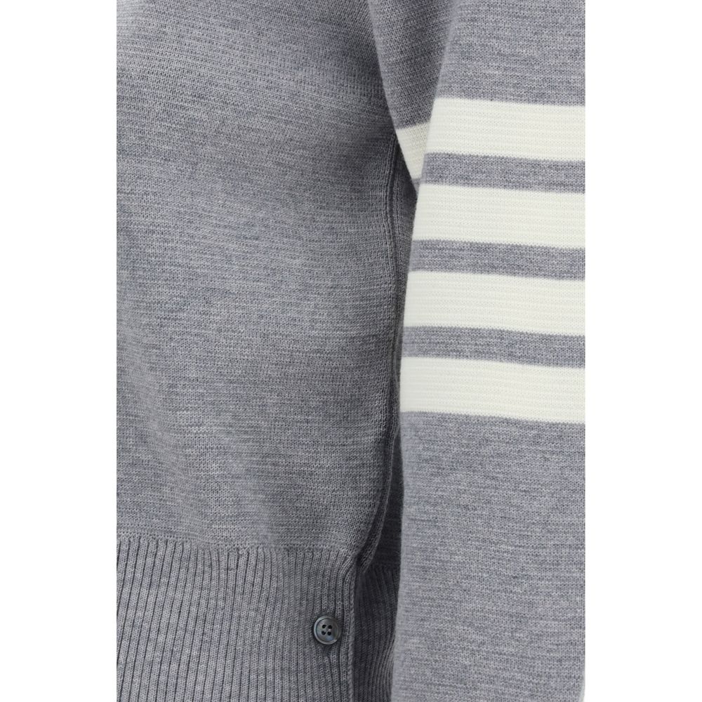 Thom Browne Women's Regular Fit Crew Neck Virgin Wool Sweatshirt - Gray