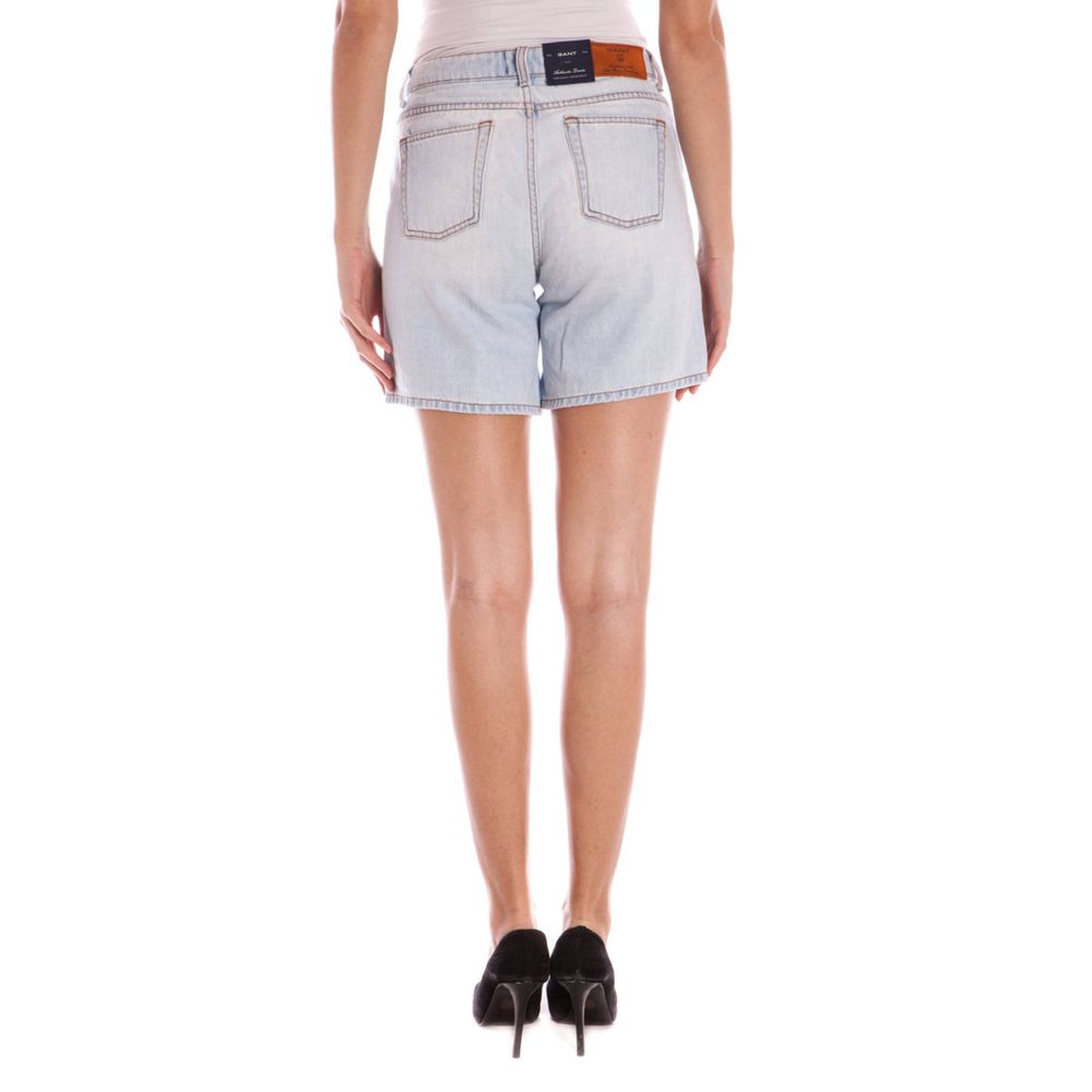 Gant Light Blue Cotton Women Jeans Shorts