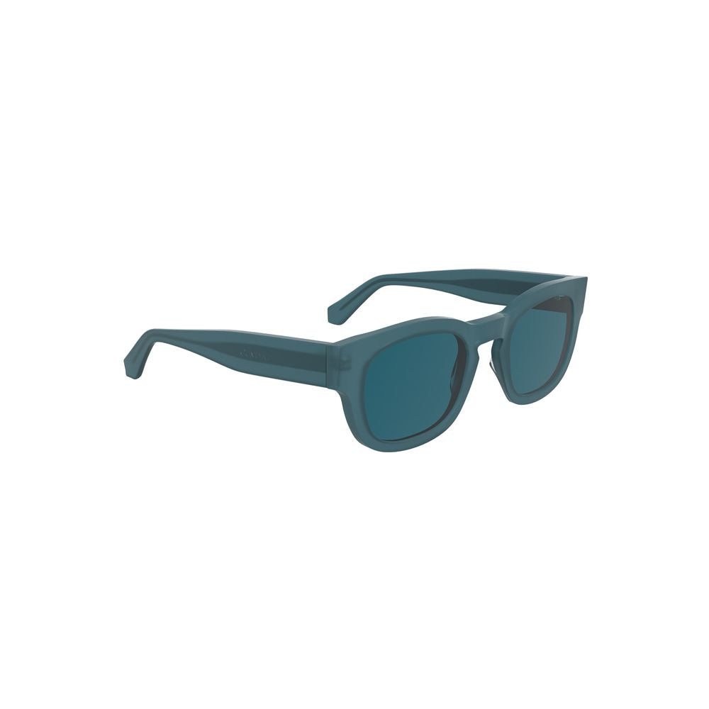 Sunglasses by Calvin Klein for women in metal blue & signature features an ethereal round frame design with blue coloured frame frames and for a ethereal finish.
