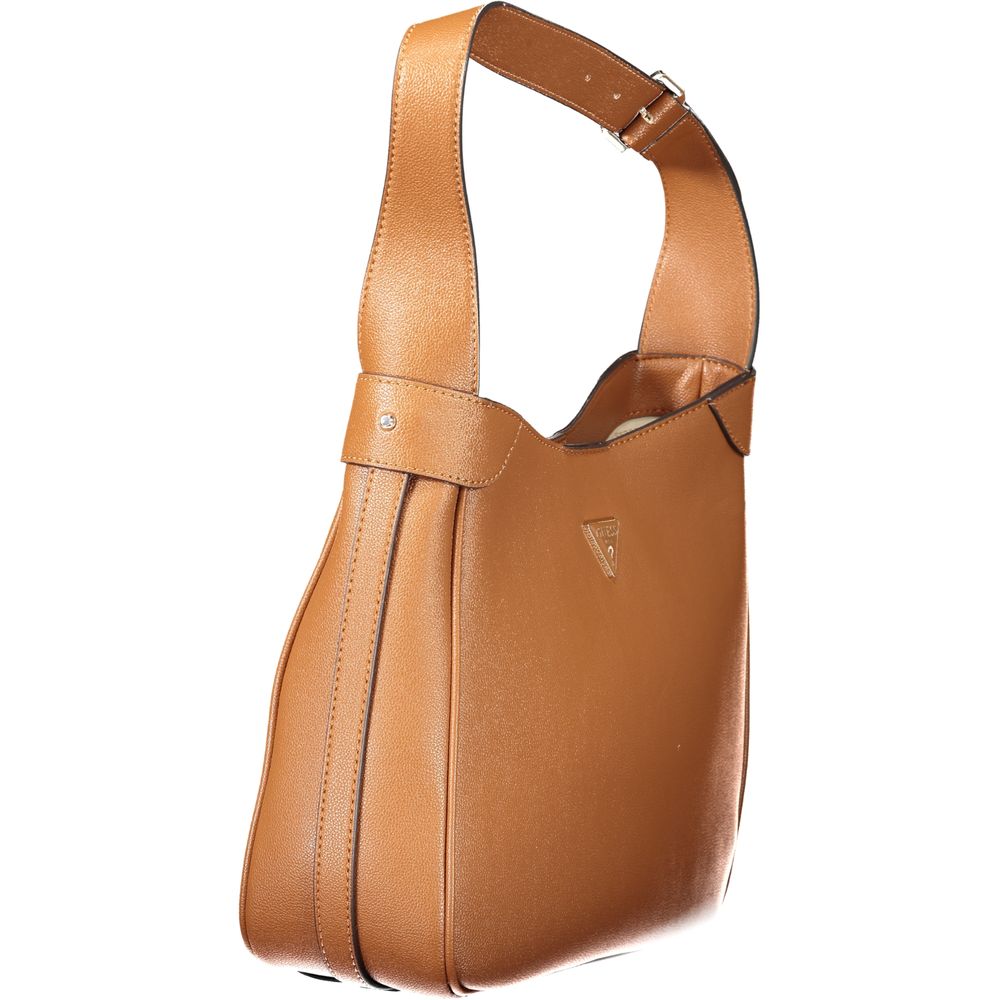 Evening Handbag by Guess Jeans for women in polyethylene brown features a exquisite silhouette, showcasing a secure snap and exquisite internal-pockets with versatile adjustable-strap & handle for a exquisite finish.
