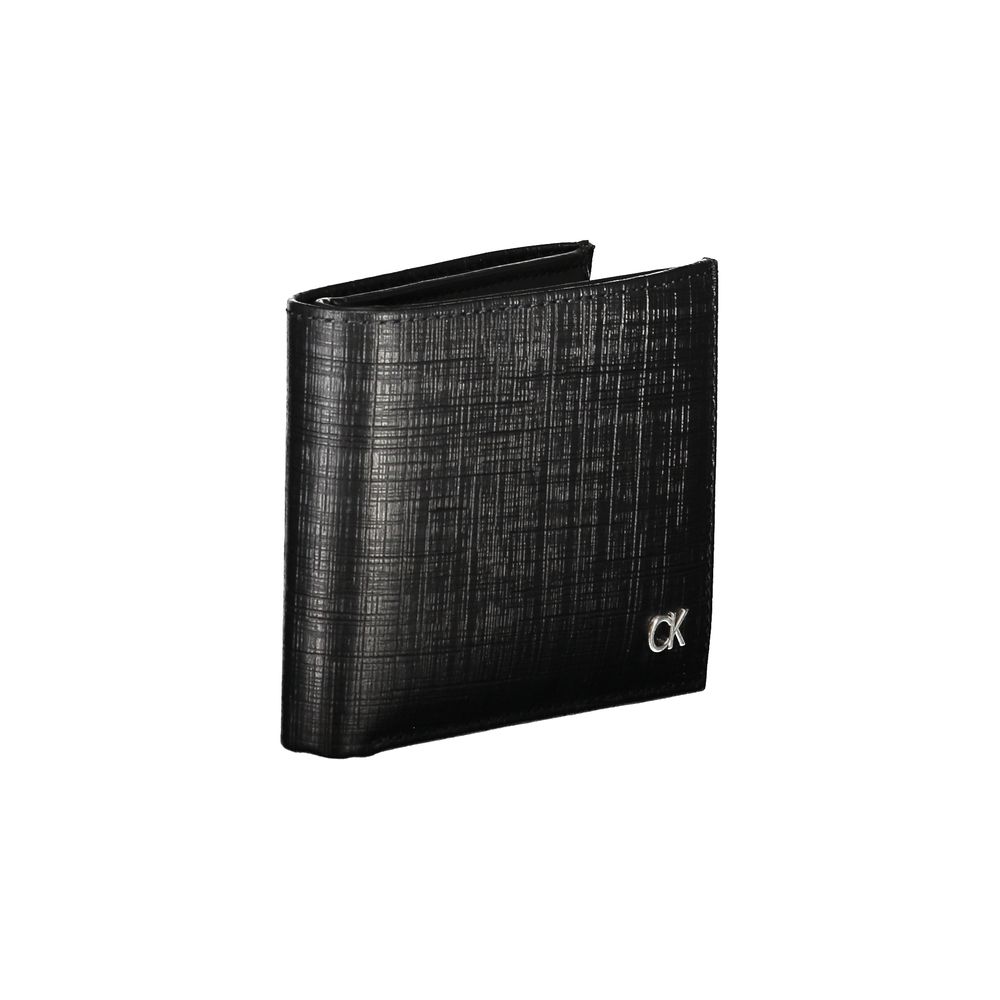 Wallet by Calvin Klein for men in leather black presents a streamlined silhouette, showcasing the sophisticated design of the Leather Wallet collection with functional rfid-protection coin-purse.