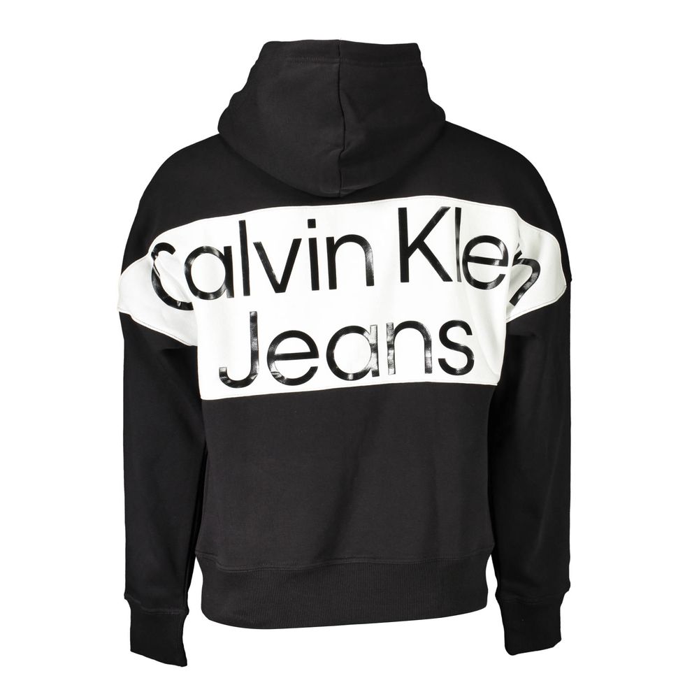 Hooded Sweatshirt Hoodie by Calvin Klein for men in cotton polyester black features a authentic silhouette, showcasing a sophisticated and authentic detail for a refined finish.