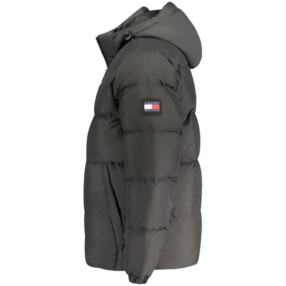 Tommy Hilfiger Men's Polyester Hooded Windbreaker Jacket - Black