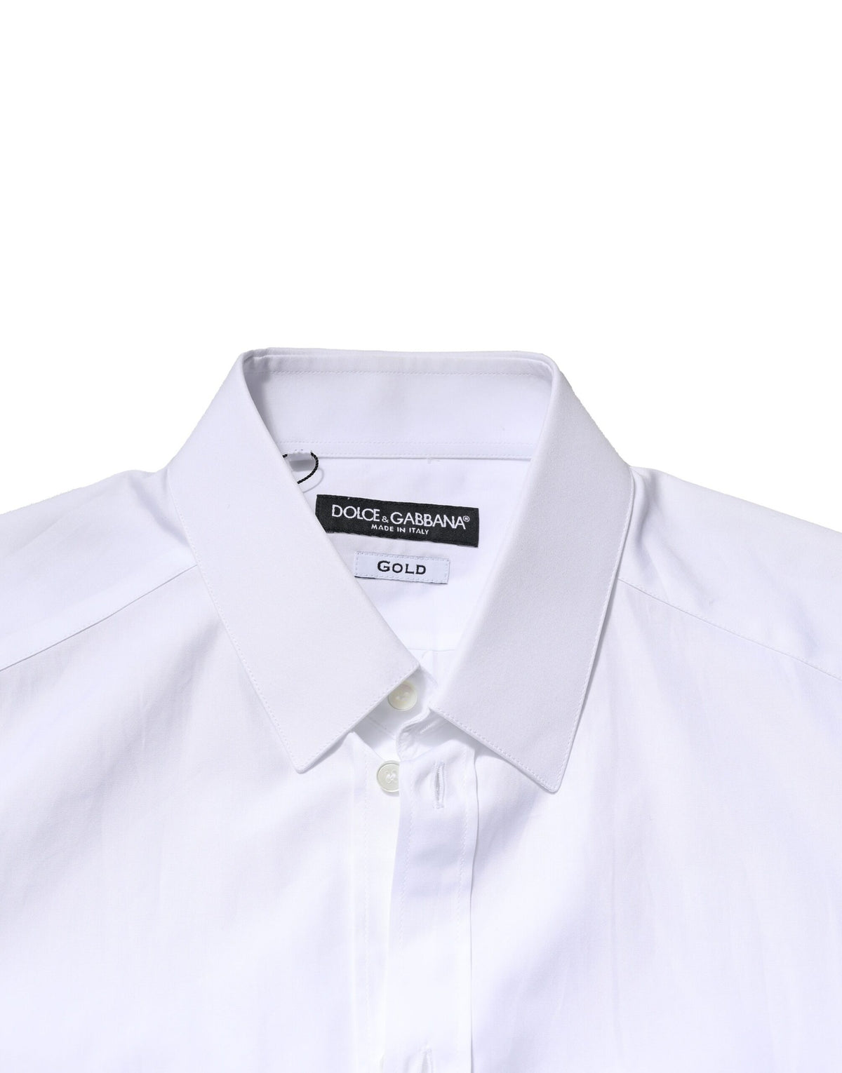 Dolce & Gabbana Men's Regular Fit Long-Sleeve Cotton Dress Shirt - Gold White
