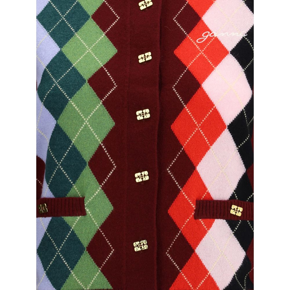 Ganni Check Cardigan