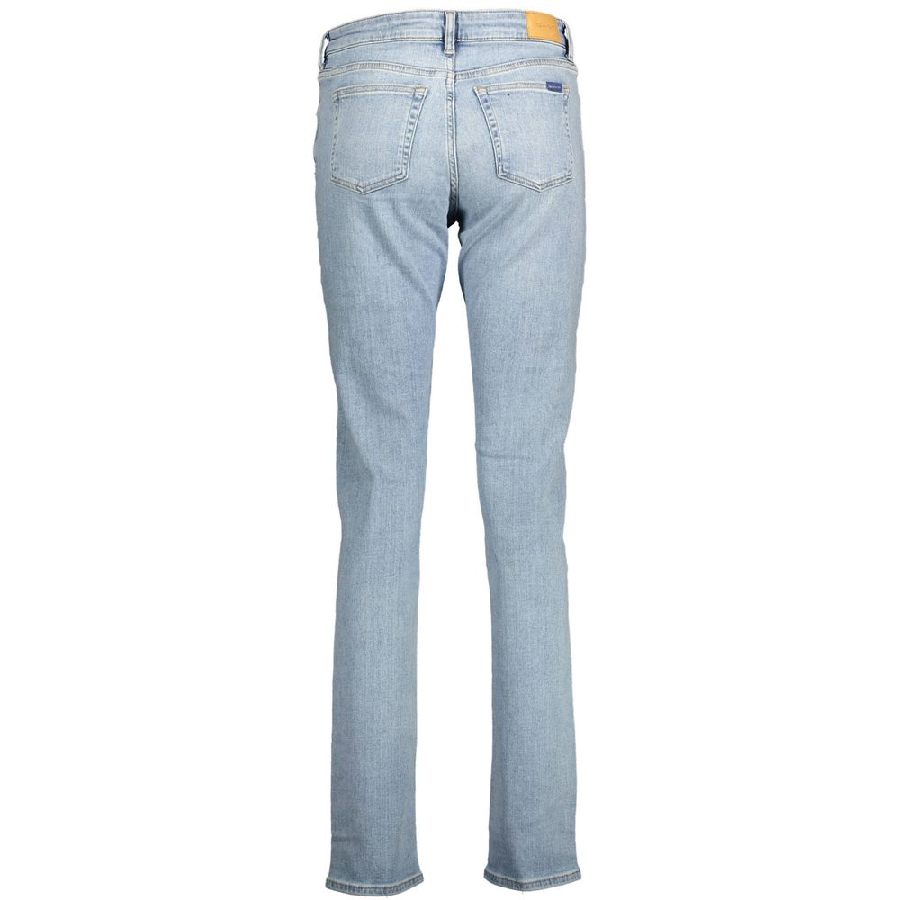 Gant Women's Slim Organic Denim Cotton & Polyester Hooded Jeans - Azzurro