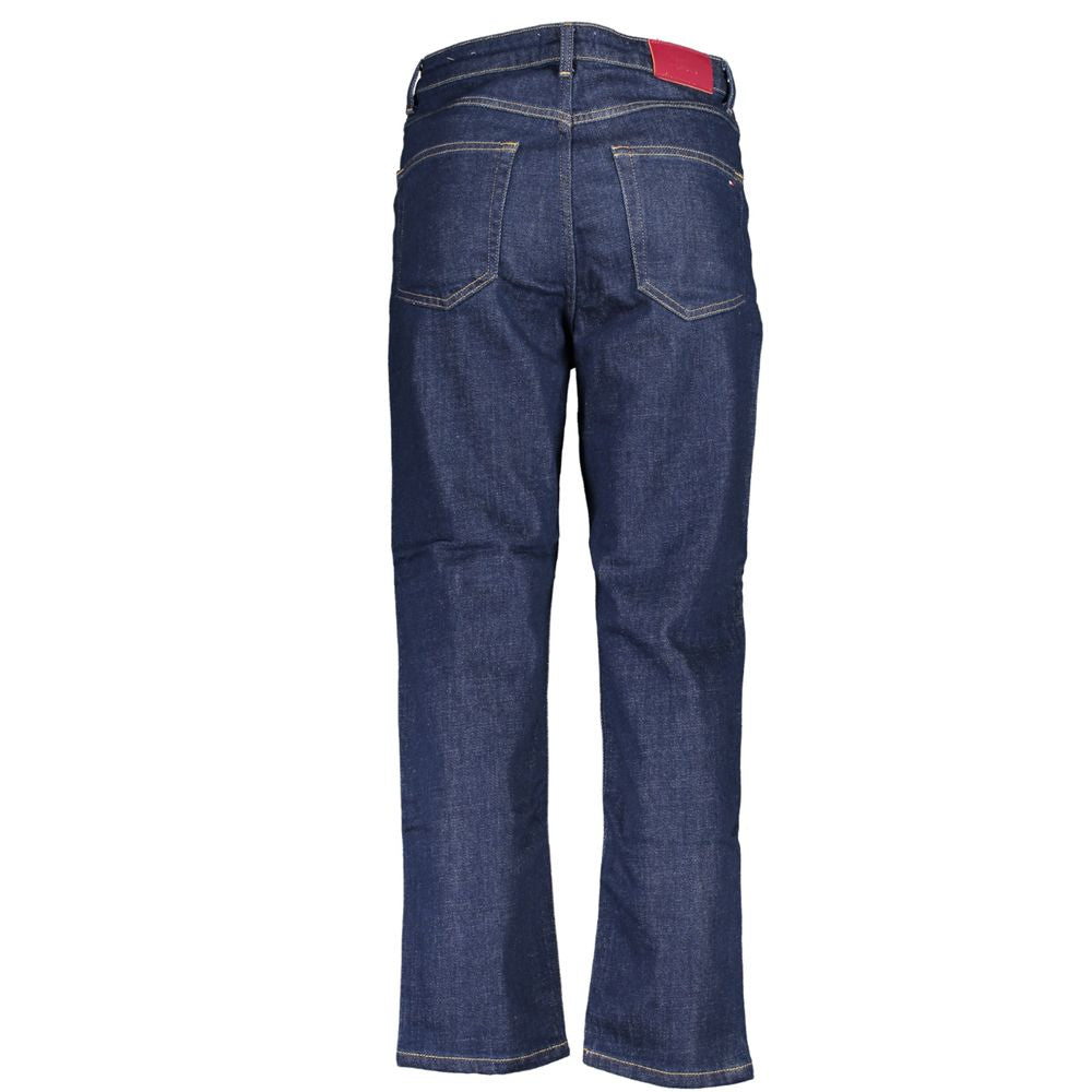 Pants by Tommy Hilfiger for women in cotton blue features an on trend silhouette with a and straight-leg cut in an elegant long for a sophisticated look.