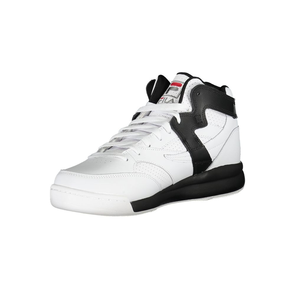 Athletic Sneakers by Fila for men in polyester polyurethane leather white features an effortless chic silhouette, showcasing the signature athletic style of the Men's Athletic Polyester Polyurethane Leather Sneakers collection with a truly effortless chic finish.