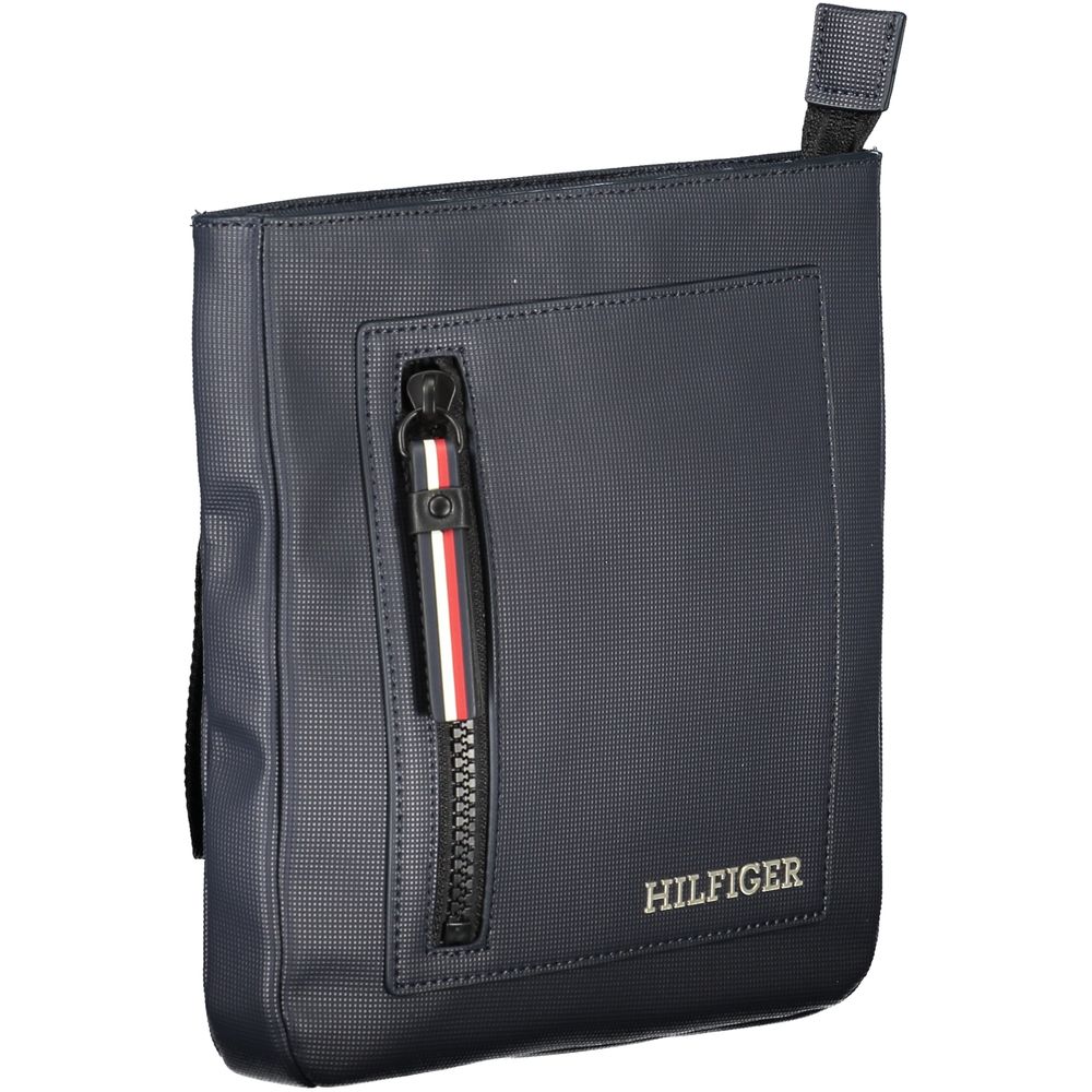 Shoulder Bag by Tommy Hilfiger for men in polyethylene blue features a stately silhouette, showcasing a secure zipper, ample internal-pockets, and stately shoulder-strap & adjustable-strap for a stately finish.