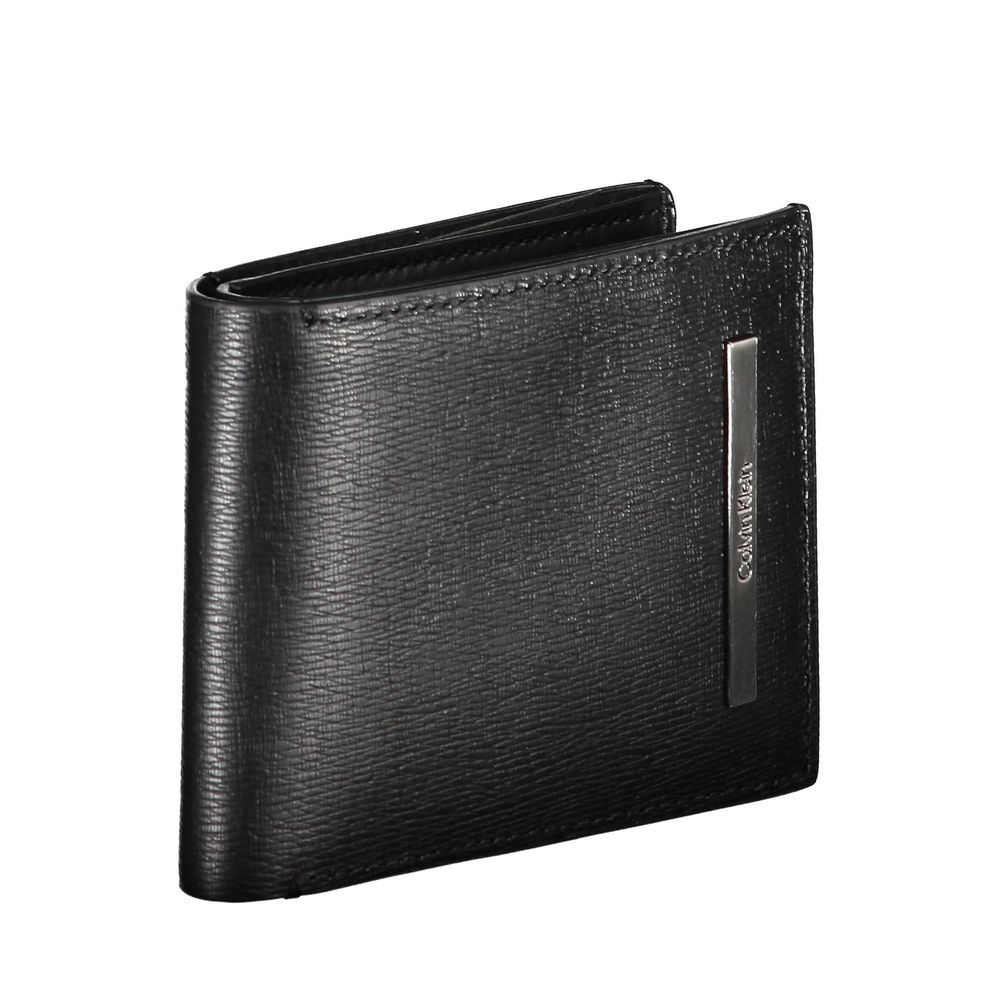Cardholder Wallet by Calvin Klein for men in polyester leather black presents a architectural silhouette from the Polyester Leather Cardholder Wallet collection, showcasing architectural card-organization rfid-protection eco-friendly bifold coin-purse for a architectural finish.