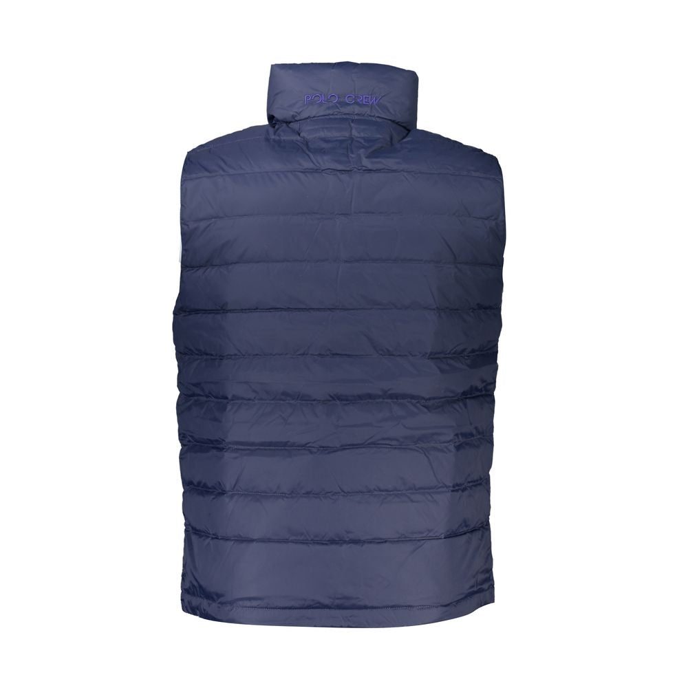 Jacket by La Martina for men in polyamide blue presents a impeccable silhouette, showcasing distinct pockets and a impeccable for a sophisticated finish.
