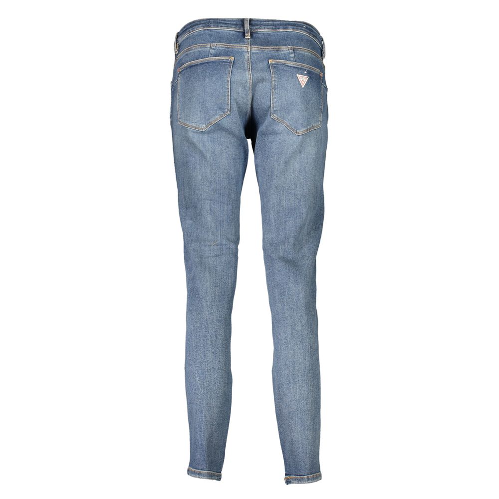 Jeans by Guess Jeans for women in organic cotton blue features an refined tailoring silhouette, showcasing a premium skinny with a and long cut for a refined tailoring look.