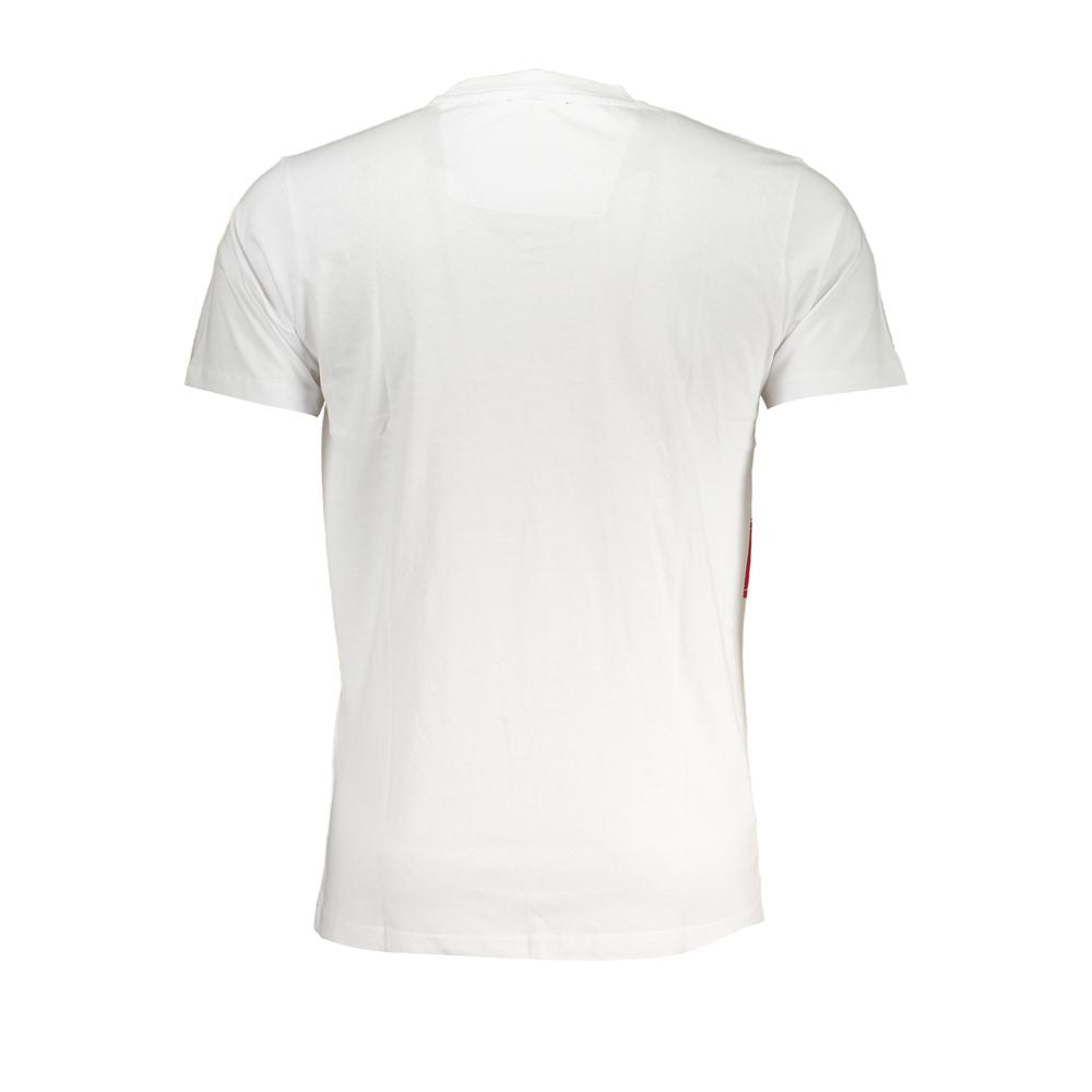 T-Shirt by Cavalli Class for men in cotton white & print features a plush silhouette, showcasing a sophisticated and for a truly plush finish.
