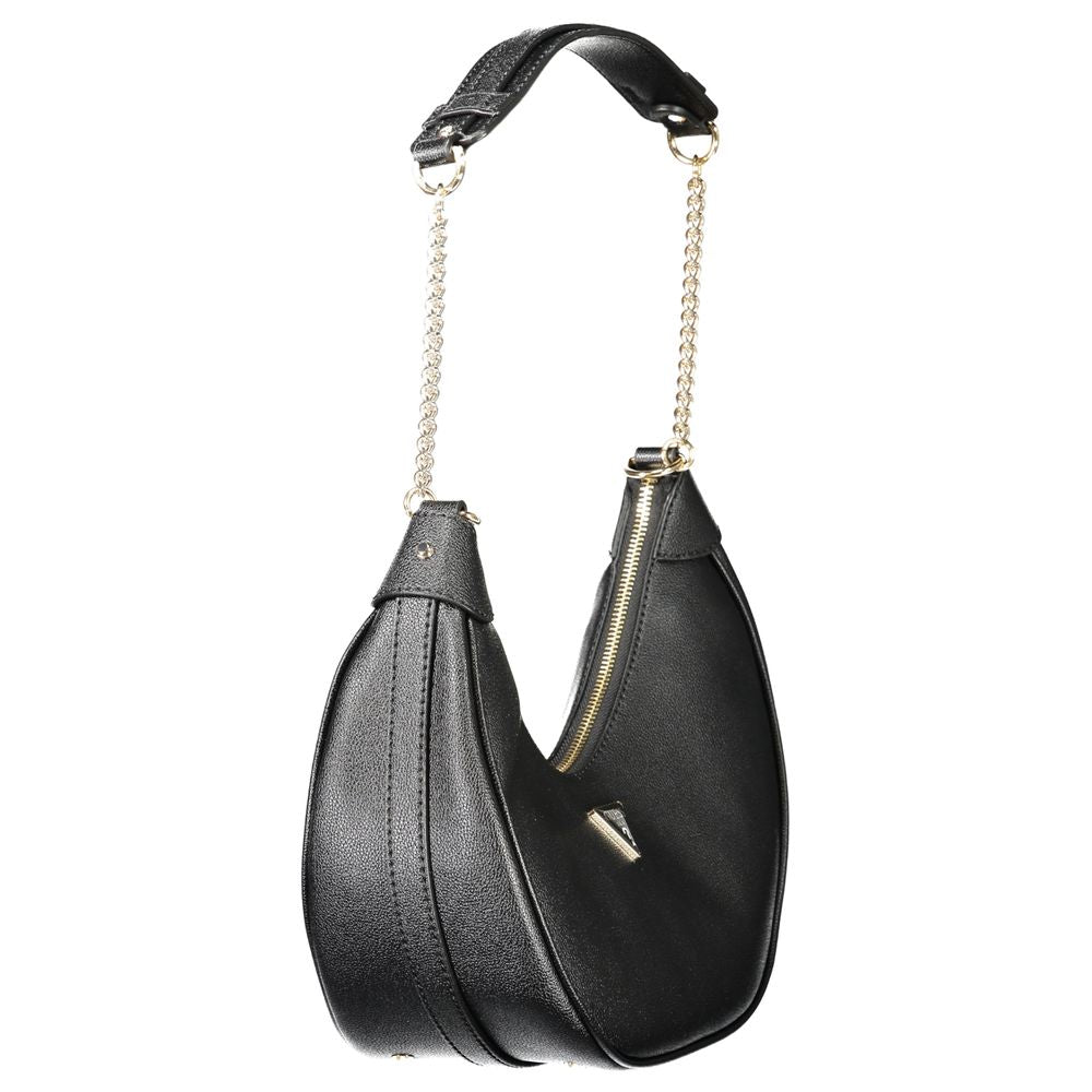 Handbag by Guess Jeans for women in polyethylene black presents a ornamental silhouette, showcasing a secure zipper, ample external-pockets & internal-pockets, and versatile handle for a ornamental finish.