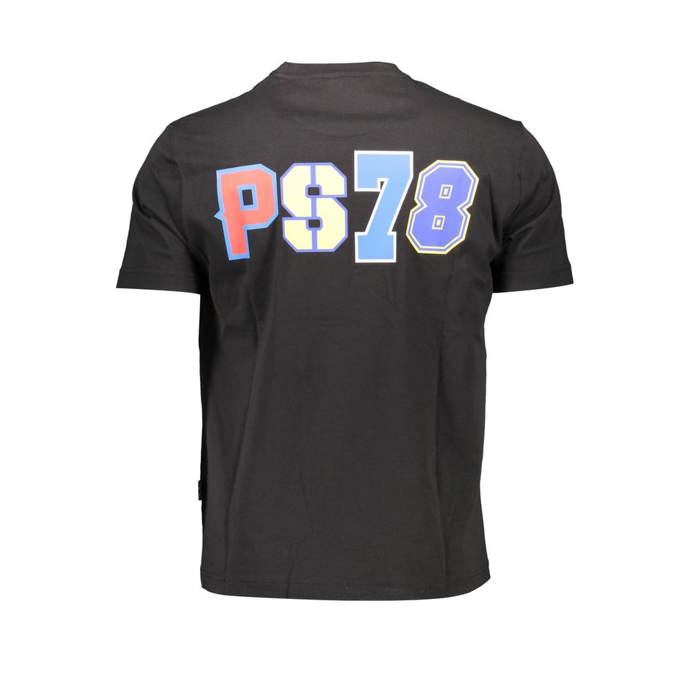 T-Shirt by Plein Sport for men in cotton black & print showcases a fashionable silhouette, elegantly detailed with a fashionable and for a sophisticated, high-fashion look.