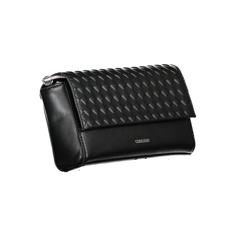 Quilted Crossbody Flap Convertible Handbag by Calvin Klein for women in polyester faux leather black features a exquisite silhouette with a secure flap & magnetic, ample cardholder, and versatile crossbody-strap for a exquisite look.
