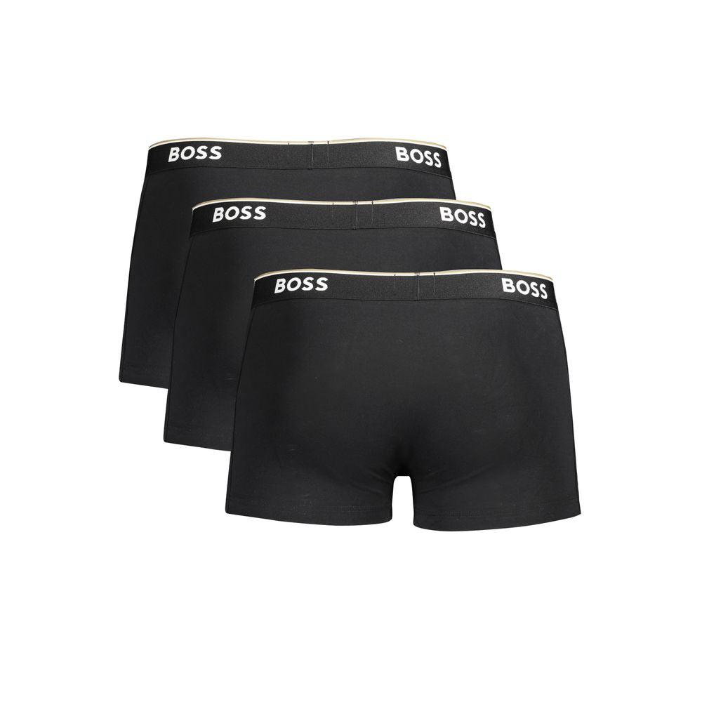 Underwear Boxer Shorts by Hugo Boss for men in stretch cotton black features an ethereal silhouette, showcasing the premium craftsmanship and ethereal style of the signature Men's Stretch Cotton Underwear Boxer Shorts collection.