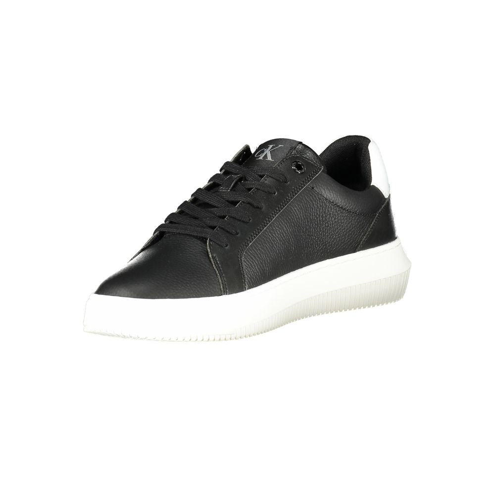 Sneakers by Calvin Klein for men in polyester polyethylene leather black & white features an sumptuous silhouette, showcasing the premium Men's Casual Polyester Polyethylene Leather Sneakers in a sumptuous casual style that offers a sumptuous finish for refined style.