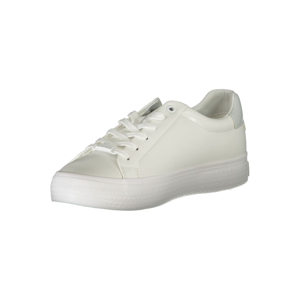 Calvin Klein Crisp Women's Casual Polyester Polyethylene Leather Sneakers - White