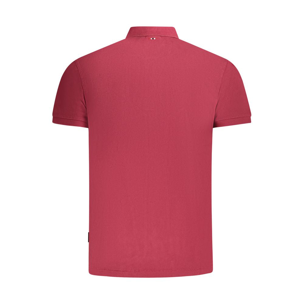 Polo Shirt by Napapijri for men in cotton red, signature & print showcases a sharp silhouette, detailed with a refined and sharp for a sophisticated finish.