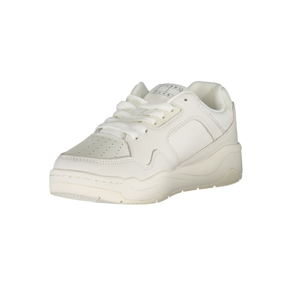 Sneakers by Tommy Hilfiger for women in polyester white & print features an sumptuous silhouette, showcasing the premium Women's Fashion Polyester Sneakers in a sumptuous fashion style that offers a sumptuous finish for refined style.