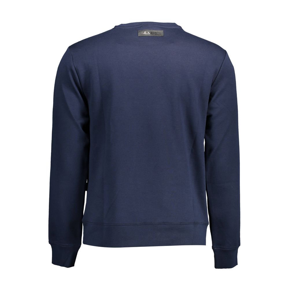 Sweatshirt by Plein Sport for men in cotton polyester blue & print features an provocated silhouette, detailed with a provocated and a refined for a sophisticated aesthetic.