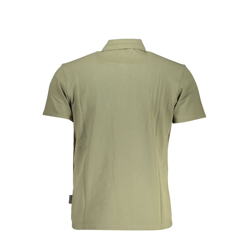 Polo Shirt by Napapijri for men in cotton green presents a sleek silhouette, featuring a refined and for a sleek finish.