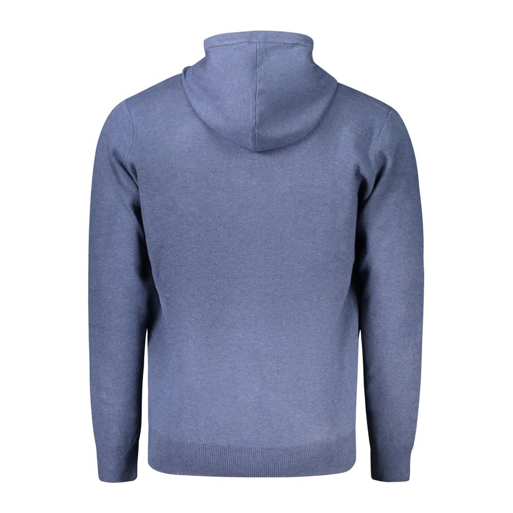 Hooded Cardigan by Norway 1963 for men in viscose polyester & polyamide blue & signature features a nuanced silhouette with a refined wrap hooded neckline and nuanced detailing for a sophisticated look.