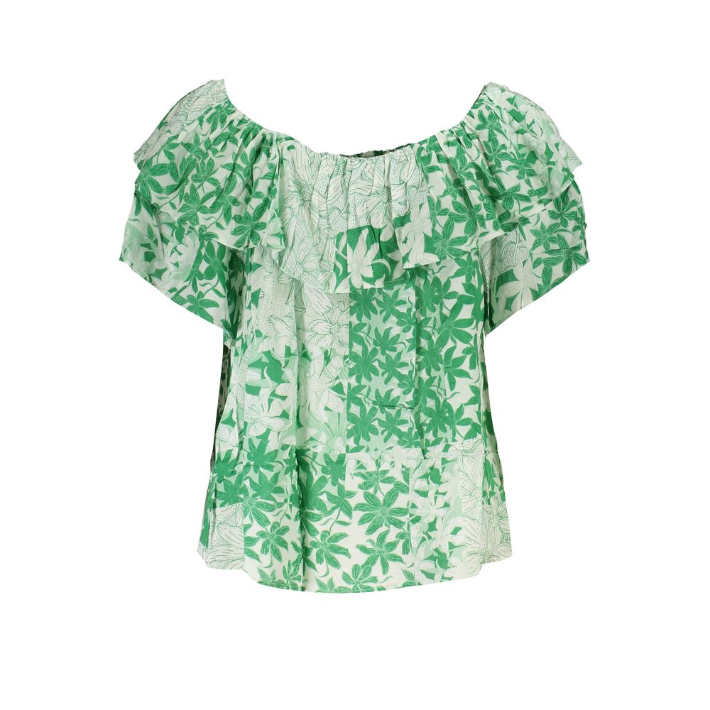 T-Shirt by Desigual for women in modacrylic & cotton green, patterned & signature features an edgy silhouette, meticulously detailed with a sophisticated and for a truly edgy finish.
