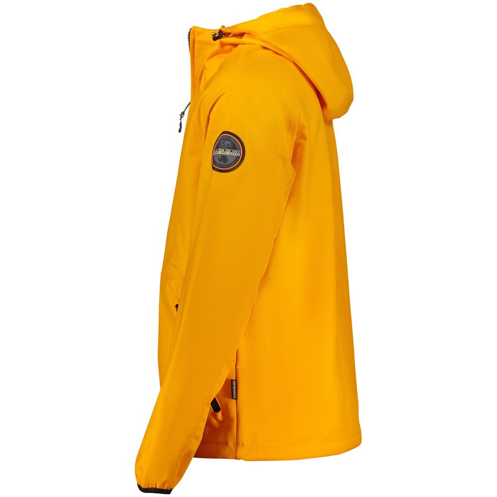 Napapijri Essence Men's Polyester Hooded Windbreaker Jacket - Orange